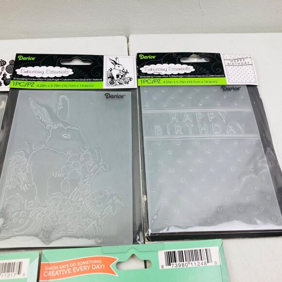 Assorted Embossing Folders Set of 7 Simon Says Stamp, Christmas, Floral, etc. - Picture 3 of 6